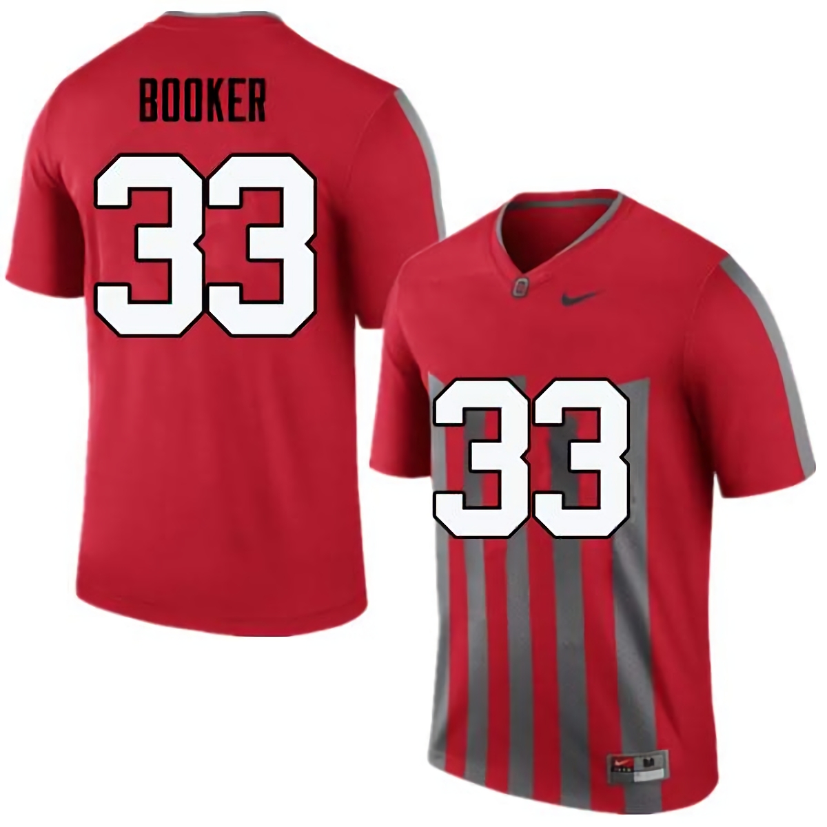 Dante Booker Ohio State Buckeyes Men's NCAA #33 Nike Throwback Red College Stitched Football Jersey FEP7256LV